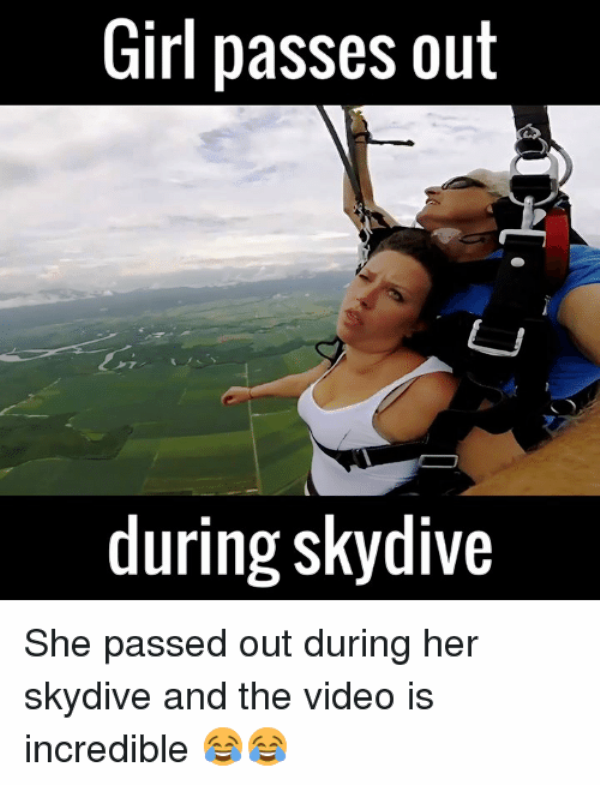 Girl Passes Out During Skydiving