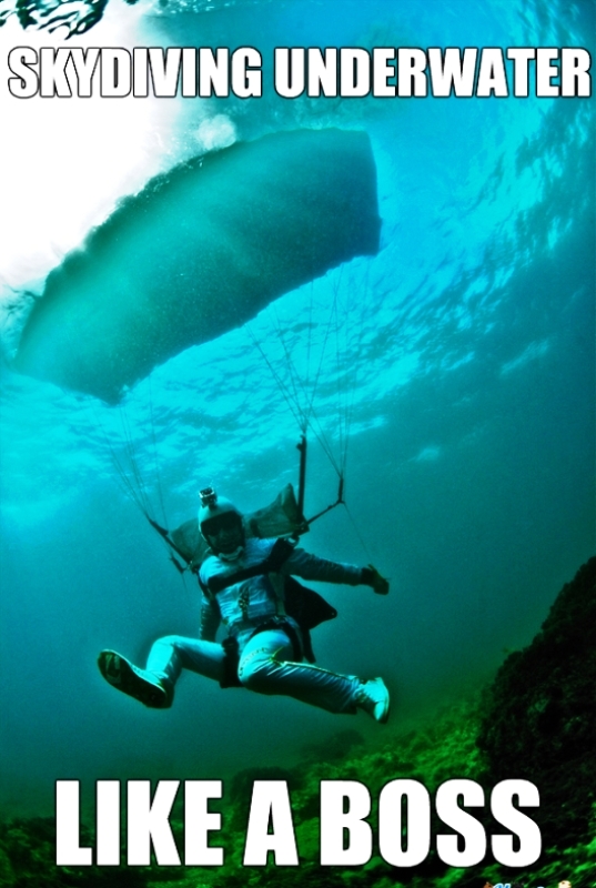 Skydiving Underwater Like A Boss