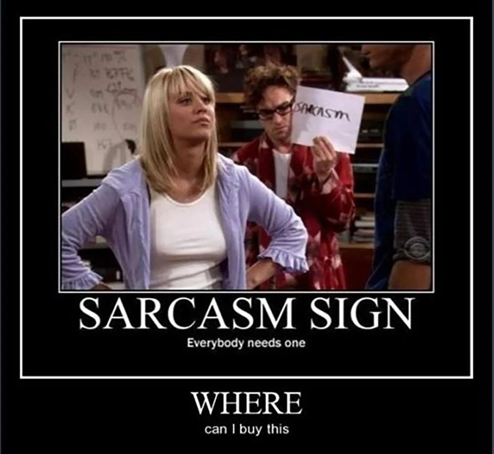 Big Bang Theory Meme Sarcasm Sign